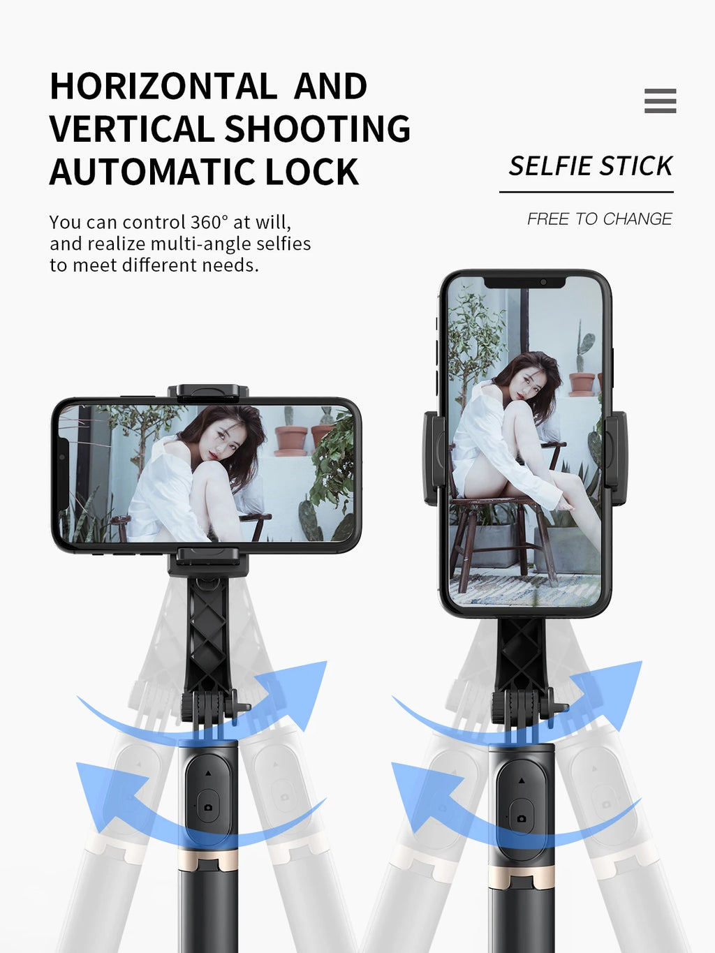 Handheld Gimbal Smartphone Bluetooth Handheld Stabilizer with Tripod Selfie Stick Folding Gimbal for Smartphone Xiaomi iPhone