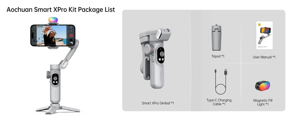 AOCHUAN Smart Xpro SmartPhone Gimbal Stabilizer Professional 3-axis stabilizer For iPhone and android Smartphone Handheld Gimbal