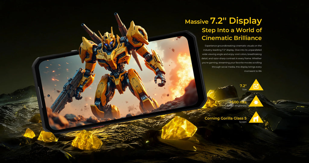 OUKITEL WP60 5G NFC Smartphone 10000mAh 48GB(16+32) +512GB, MTK 7025 Android 15 Rugged Phone, 108MP Camera, 120Hz