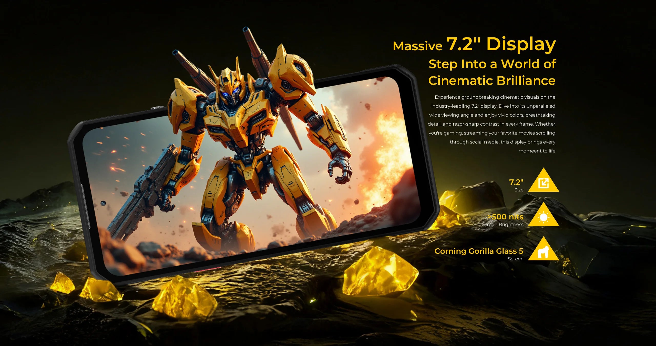 OUKITEL WP60 5G NFC Smartphone 10000mAh 48GB(16+32) +512GB, MTK 7025 Android 15 Rugged Phone, 108MP Camera, 120Hz