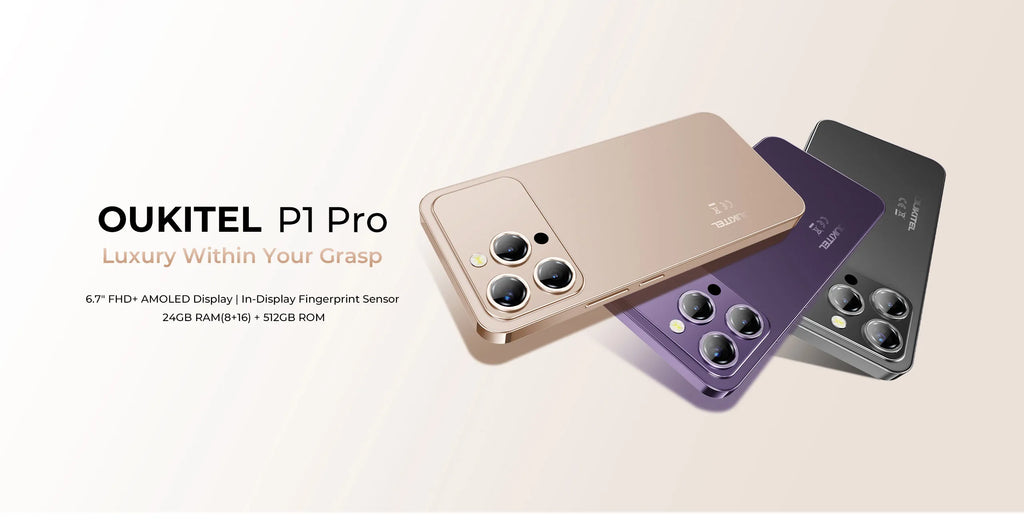 OUKITEL P1 PRO Smartphone Android 15, 6.7-inch FHD+ AMOLED 120Hz, 24(8+16)GB+512GB ROM Dual 4G Cellphone, 5150mAh Battery