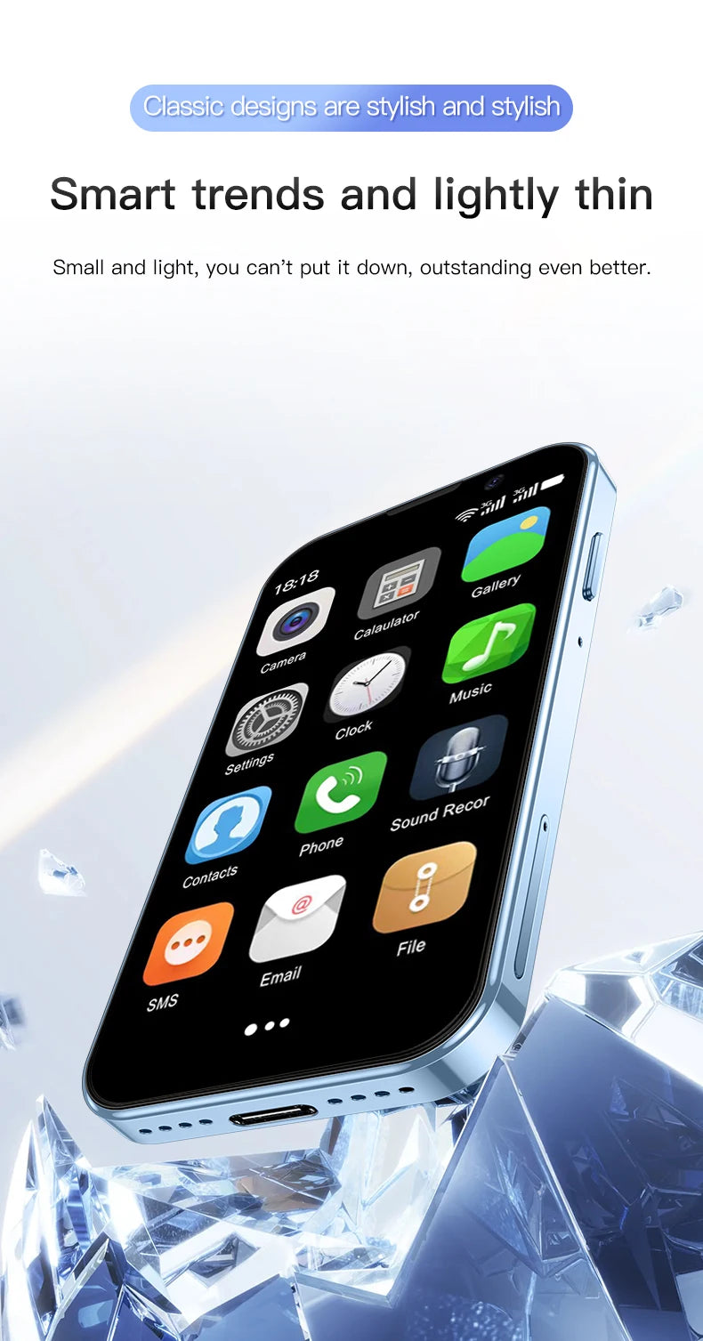 SERVO 16SE Mini Smartphone 16GB ROM Android 9.0 Wifi Dual SIM Standby Play Store 3G WCDMA 3.0"Little Smart Cellphone New Version