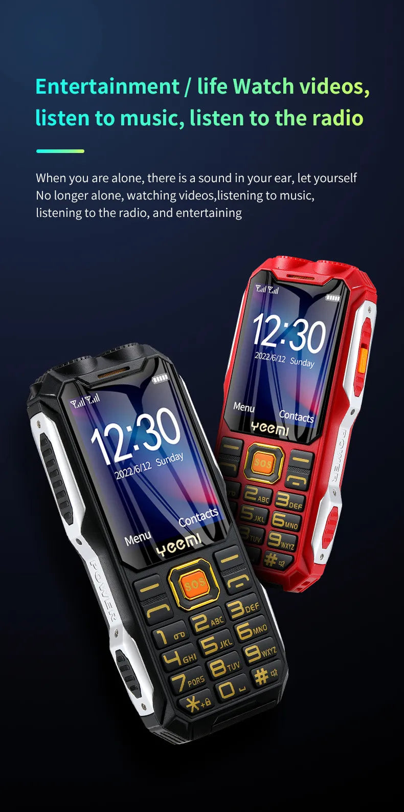 Q8 GSM 2G Rugged Mobile Phone Big Battery Double Flashlight 2.4inch HD Screen Dual Sim Large Button Cheap Cellphone For Elderly