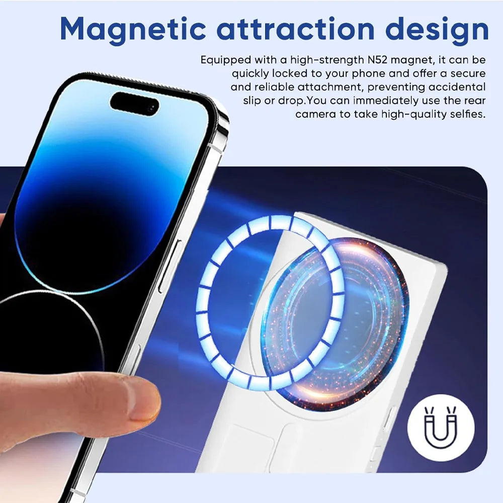 Wireless Vlog Mobile Magnetic Selfie Screen Using Phone Rear Camera for Selfie Vlog or Live Stream Magnetic Monitor Screen