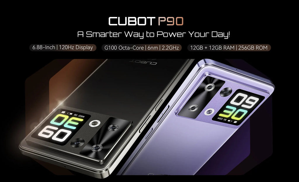 Cubot P90 4G Smartphone Helio G100 Octa-core 24GB+256GB 6.88-Inch 120Hz Display 5100mAh Battery 64MP Camera Android 15 Phone