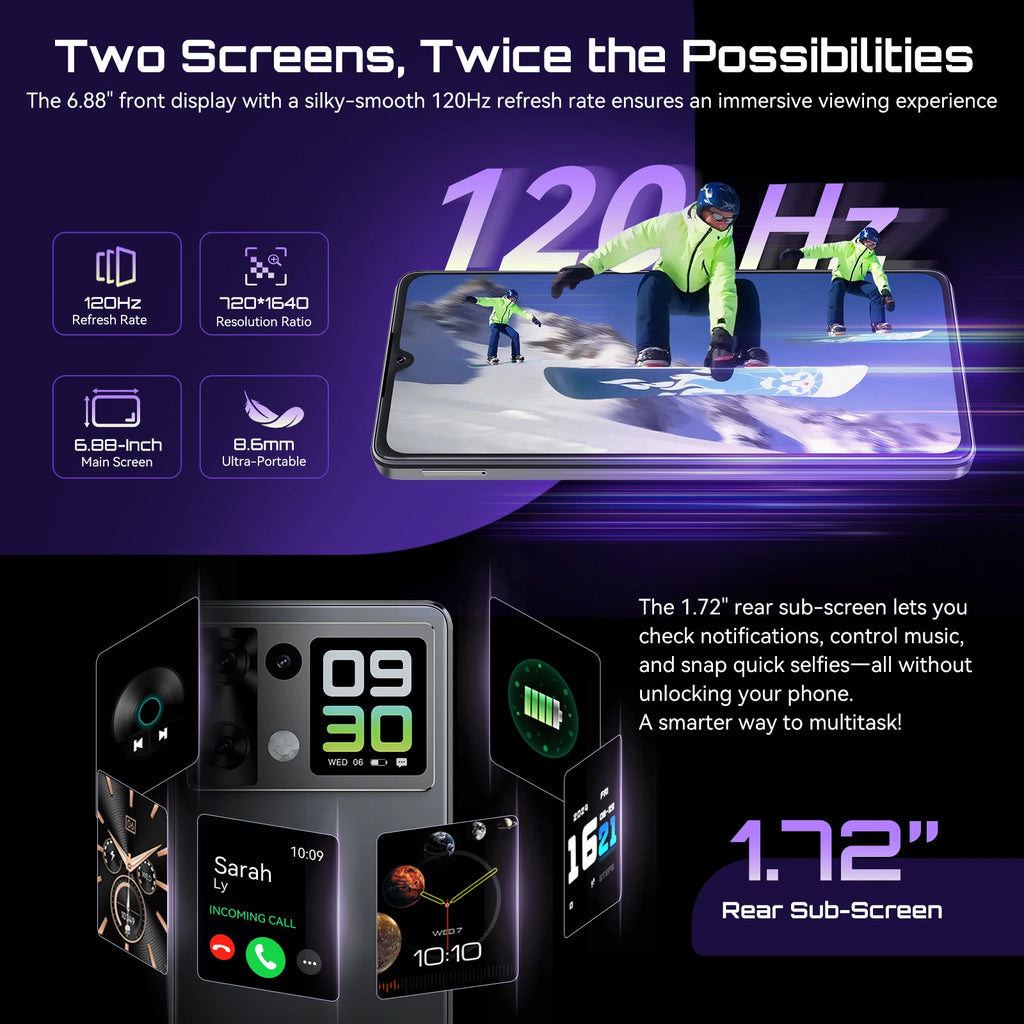 Cubot Android Smartphone P90, G100 Octa-core, 2.2GHz, Dual Speakers, 24GB+256GB, 6.88" 120Hz Screen, 64MP, 5100mAh,NFC, 4G Phone