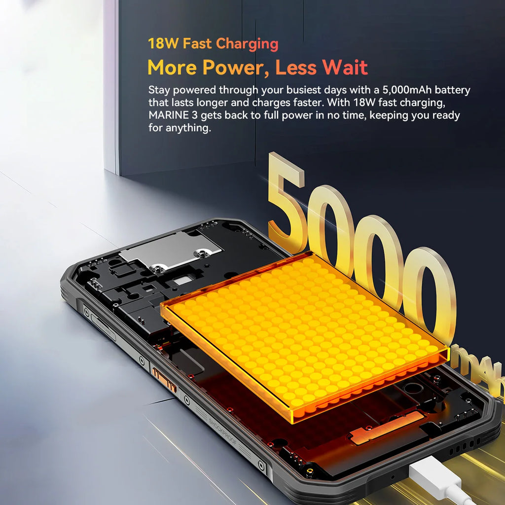 Blackview OSCAL MARINE 3 Rugged Smartphone 6.56" HD 90Hz Display Helio G81 13MP+16MP Camera 5000mAh Battery Android 16 Mobile