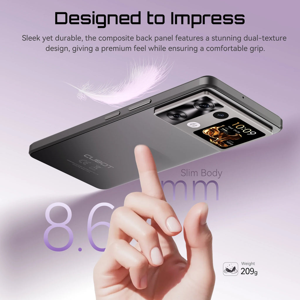 Cubot Android Smartphone P90, G100 Octa-core, 2.2GHz, Dual Speakers, 24GB+256GB, 6.88" 120Hz Screen, 64MP, 5100mAh,NFC, 4G Phone