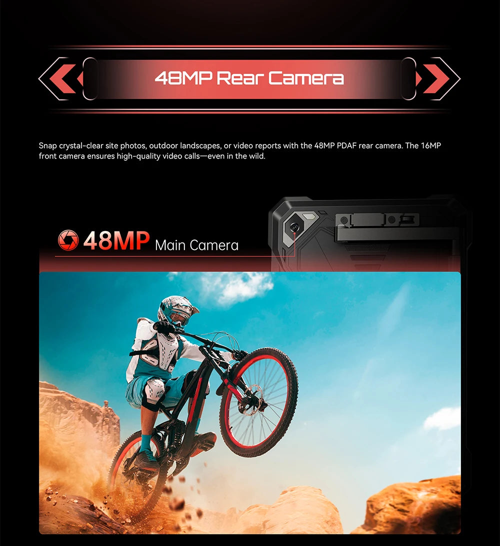 Tablet Android 15 Cubot TAB KingKong S, 15300 mAh Battery, 16GB(6+10), 256GB, 10.1-Inch 90Hz Display, Camping Light, 48MP Camera