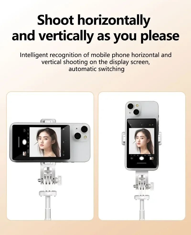 Smartphone Wireless Magnetic Monitor Screen For Smartphone Vlog Live Stream Video Recording Screen Phone Rear Camera Selfie