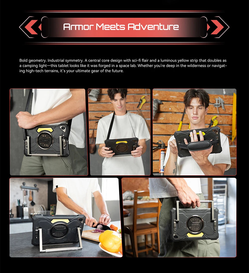 Tablet Android 15 Cubot TAB KingKong S, 15300 mAh Battery, 16GB(6+10), 256GB, 10.1-Inch 90Hz Display, Camping Light, 48MP Camera