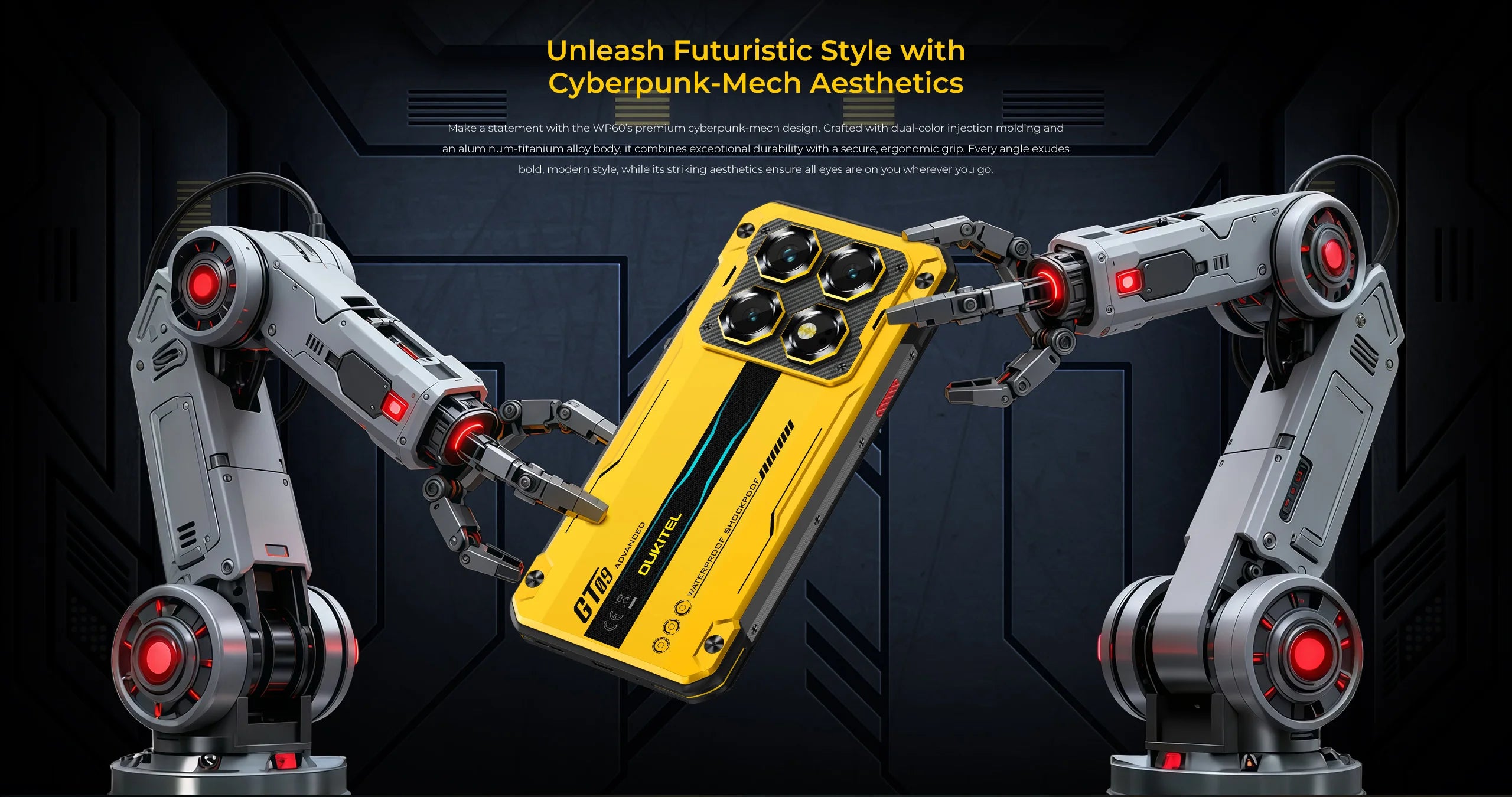 OUKITEL WP60 5G NFC Smartphone 10000mAh 48GB(16+32) +512GB, MTK 7025 Android 15 Rugged Phone, 108MP Camera, 120Hz