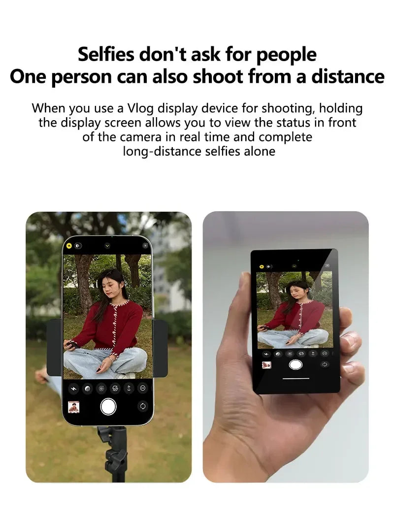 Smartphone Wireless Magnetic Monitor Screen For Smartphone Vlog Live Stream Video Recording Screen Phone Rear Camera Selfie