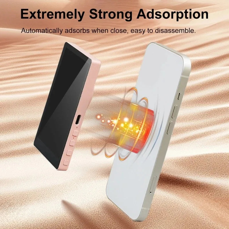 Smartphone Wireless Magnetic Monitor Screen For Smartphone Vlog Live Stream Video Recording Screen Phone Rear Camera Selfie