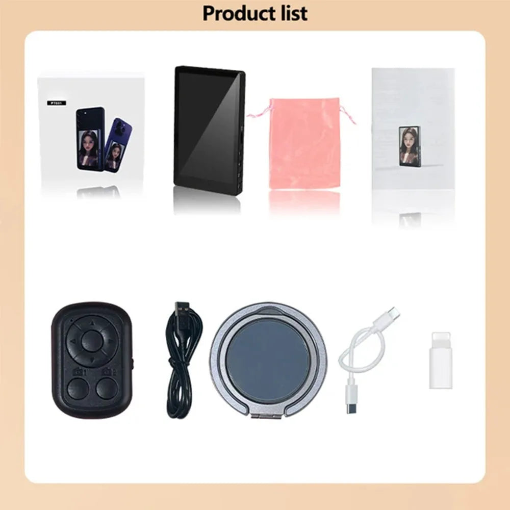 Wireless Vlog Mobile Magnetic Selfie Screen Using Phone Rear Camera for Selfie Vlog or Live Stream Magnetic Monitor Screen