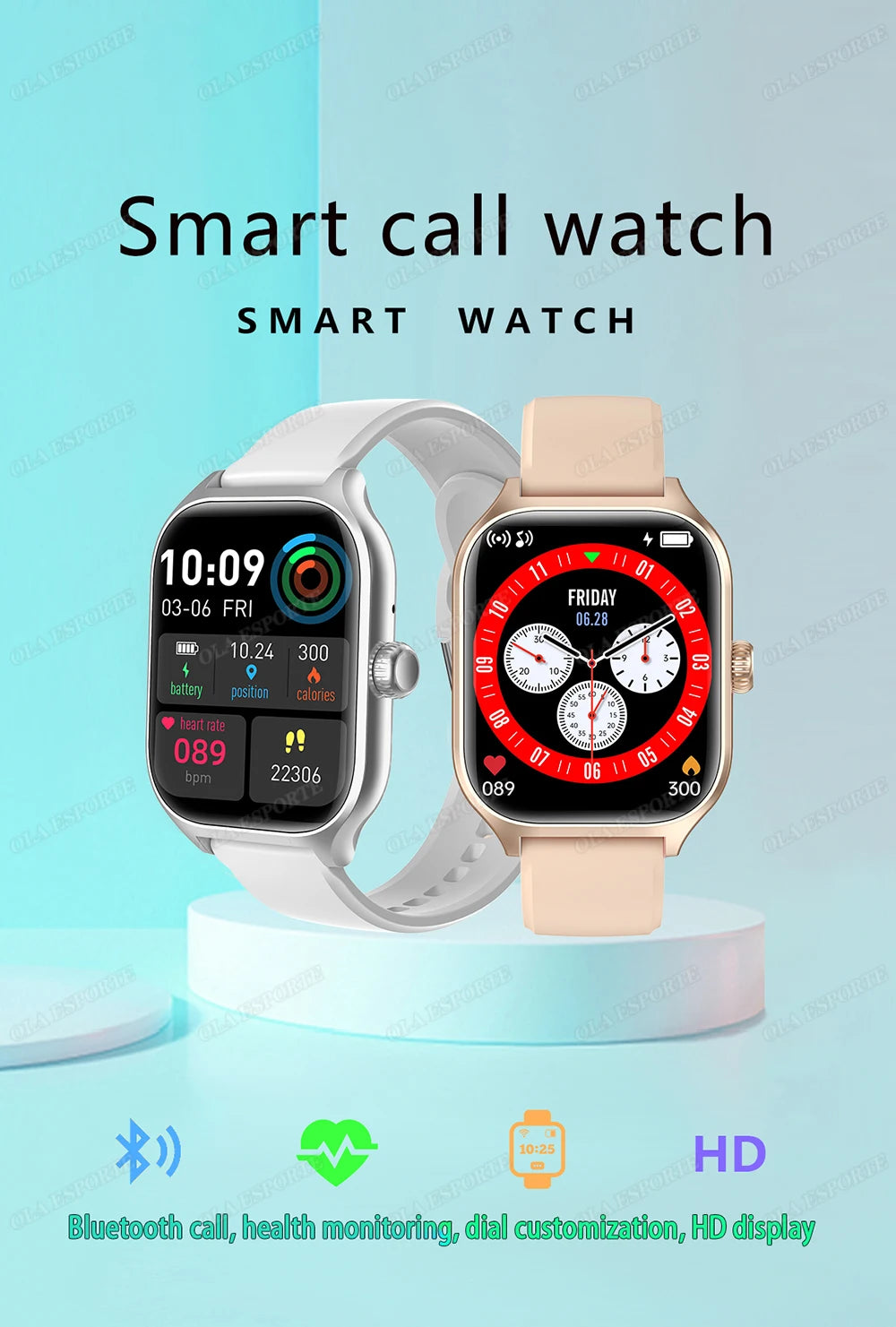 Smart Watch For Android IOS Watches 1.83inch HD Display Bluetooth Call Message Alert Music Sports Mode Smartwatch Men Women Gift