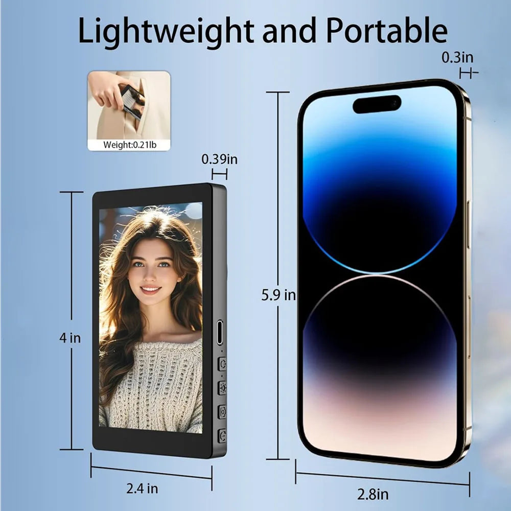 Wireless Vlog Mobile Magnetic Selfie Screen Using Phone Rear Camera for Selfie Vlog or Live Stream Magnetic Monitor Screen