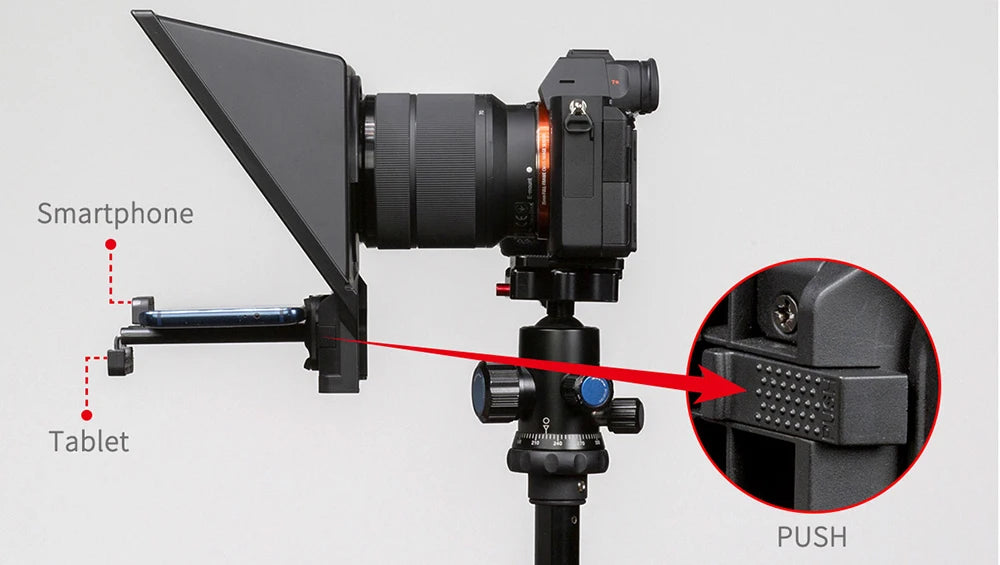 FEELWORLD Mini Teleprompter TP2A 8 inch Portable Supports Under 8"  Smartphone Tablet Prompting Smartphone DSLR Camera Bluetooth