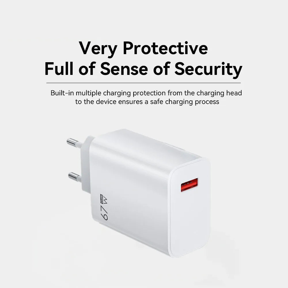 67W USB Fast Charger for Xiaomi 14 13 12 11 10 Ultra Redmi Note 12T 13 Pro Turbo Quick Charge Type C Cable Fast Charging Adapter