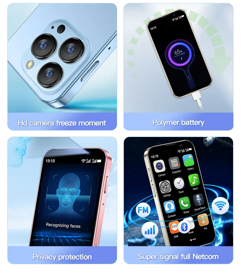 SERVO 16SE Mini Smartphone 16GB ROM Android 9.0 Wifi Dual SIM Standby Play Store 3G WCDMA 3.0"Little Smart Cellphone New Version