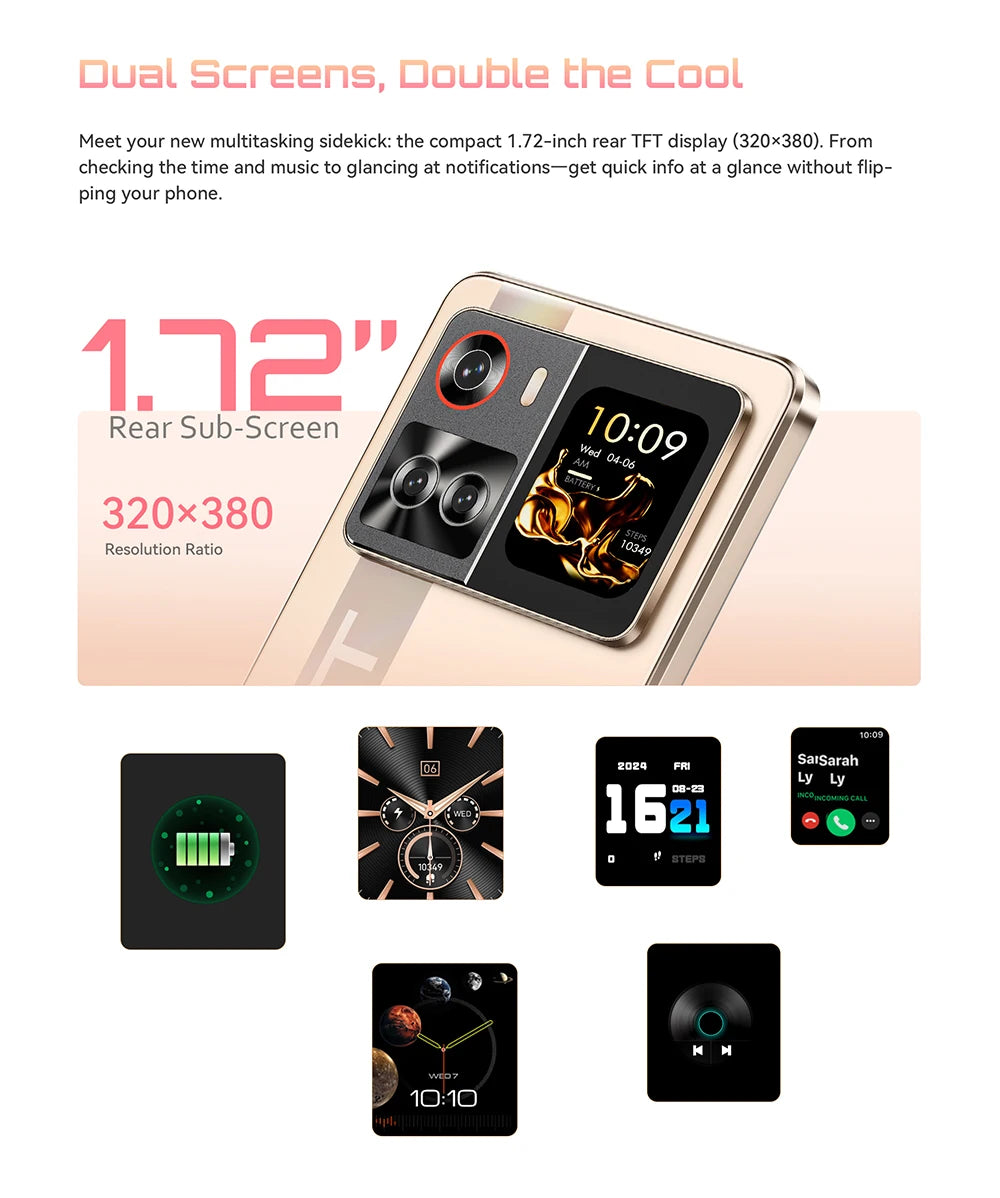 Smartphone 5G Cubot X100, Android 15, Dimensity 7025, 6nm, 2.5GHz,6.88-inch Screen,16GB(8+8),256GB, 64MP Camera, 5100mAh Battery