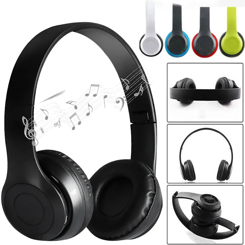 P47 Wireless Bluetooth Headphone With Microphone Foldable Headsets Bass HiFi Sound Music Stereo Earphone For Smart Phone TV Game