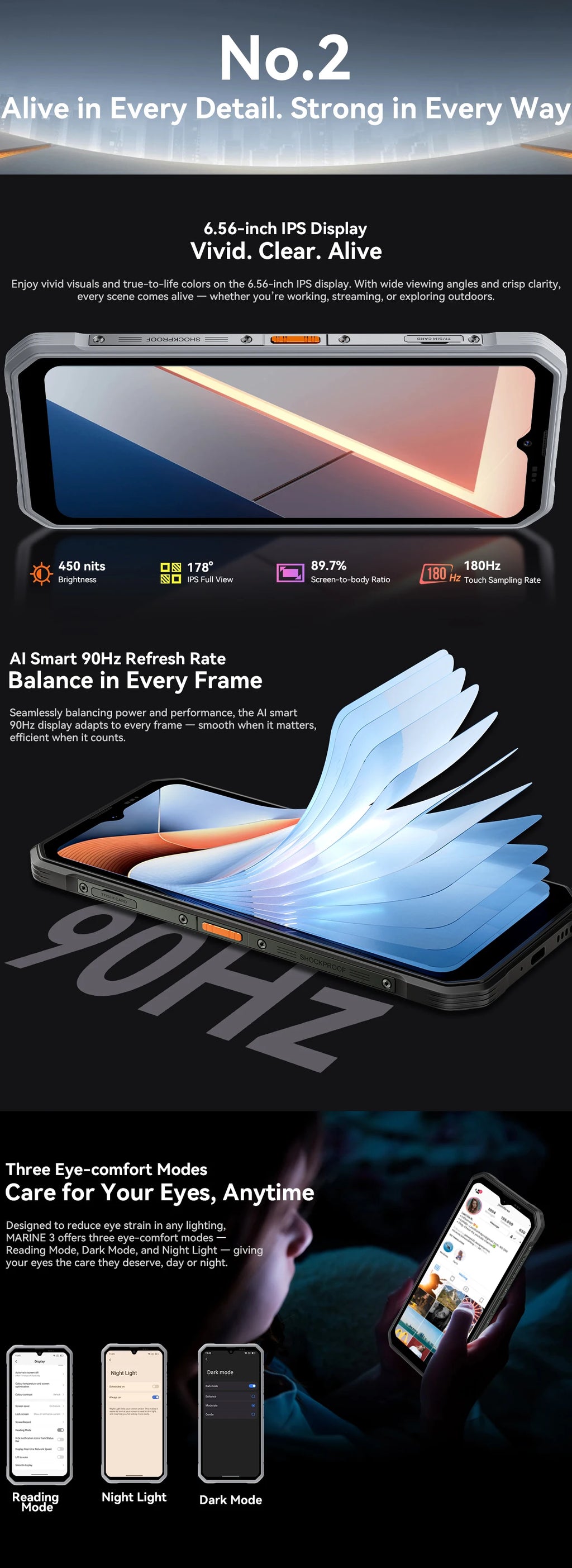 Blackview OSCAL MARINE 3 Rugged Smartphone 6.56" HD 90Hz Display Helio G81 13MP+16MP Camera 5000mAh Battery Android 16 Mobile