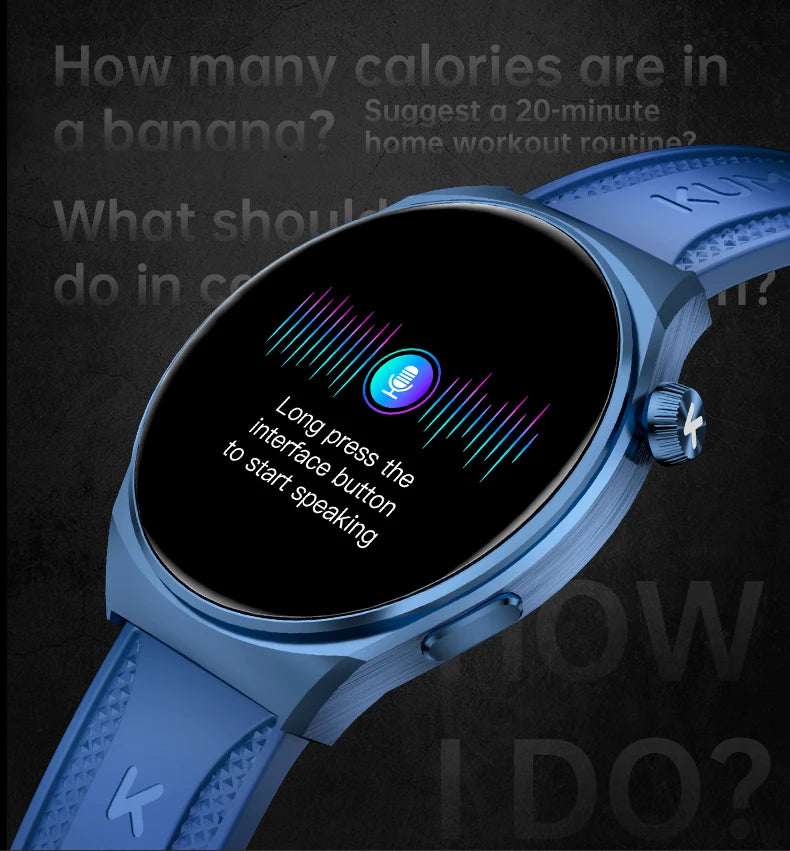 KUMI GW6 Smart Watch Men, 1.43" AMOLED Display, ChatGPT AI Assistant, Bluetooth Call, IP68 Waterproof Fitness Tracker