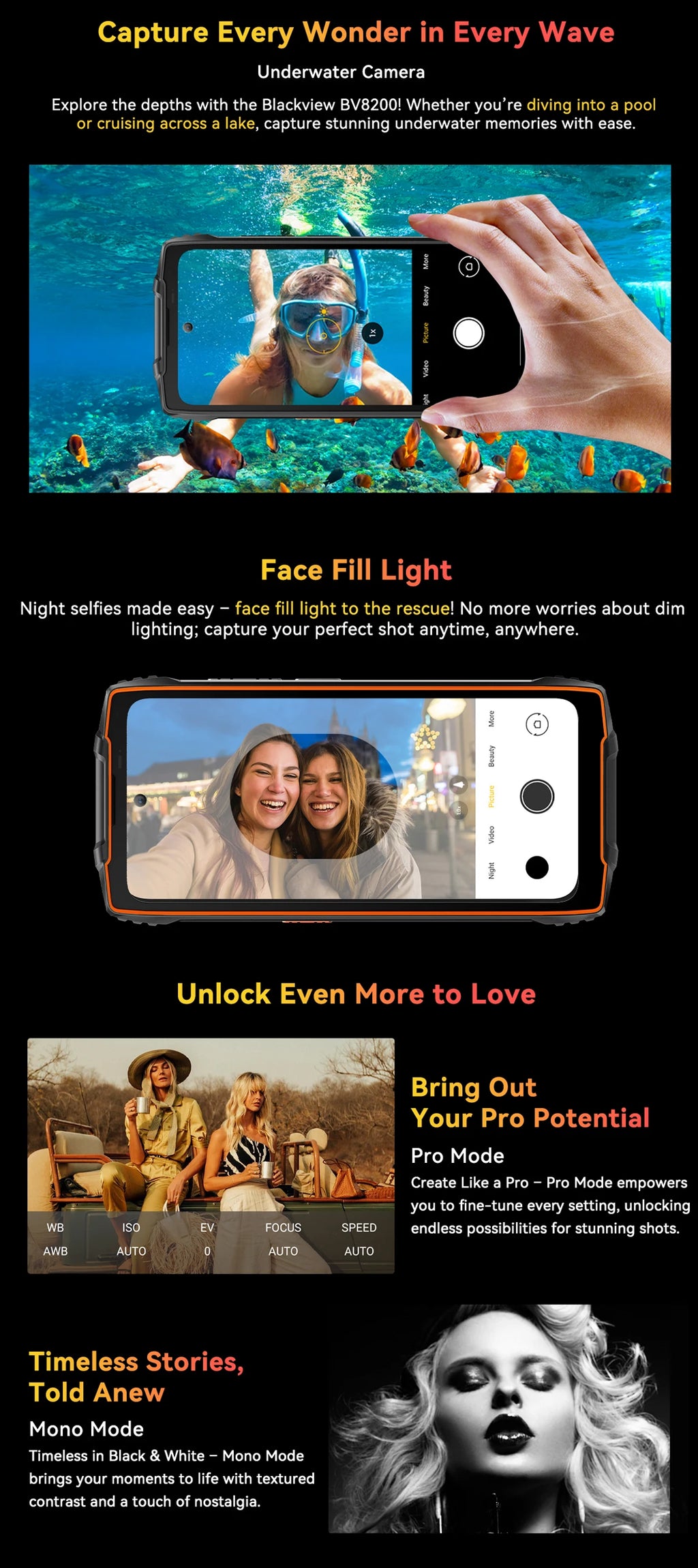 【World premiere】Blackview BV8200  Rugged phone 6.5" 2.4K 120Hz Display Helio G100 12GB 256GB NFC Flashlight Android 14 CellPhone