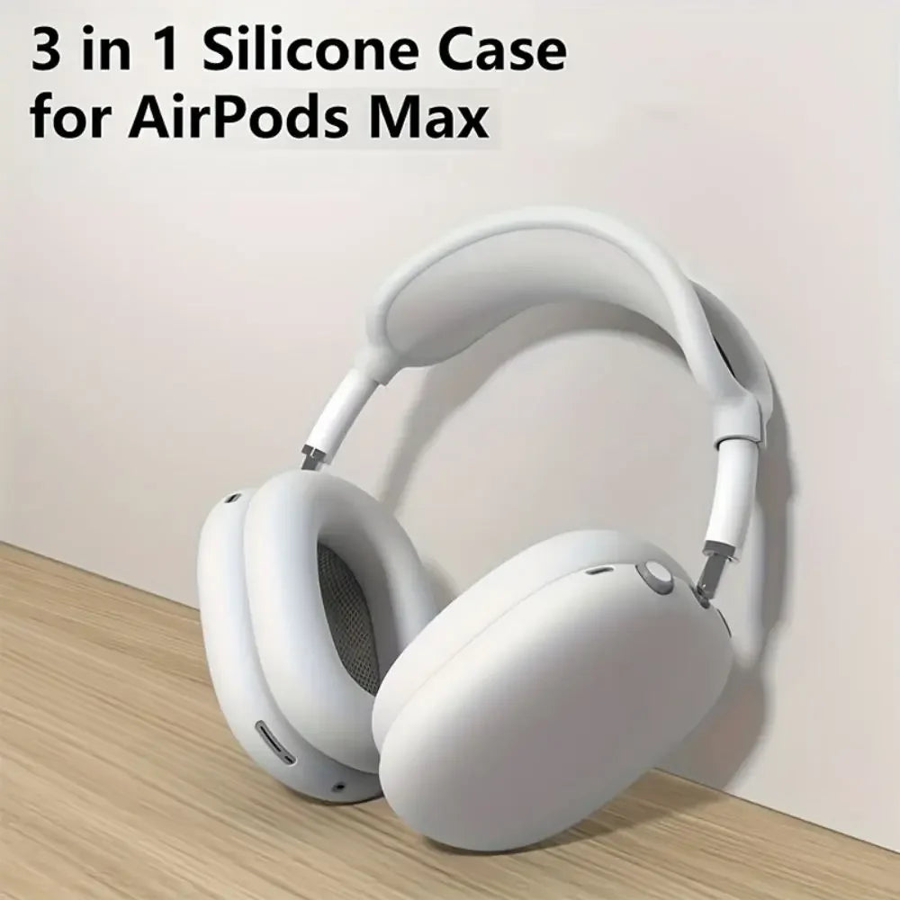 3 in 1 Soft Silicone Skin Protector Headphones Case For Airpods Max Cases Anti Scratch Shockproof Earphone Cover Accessories