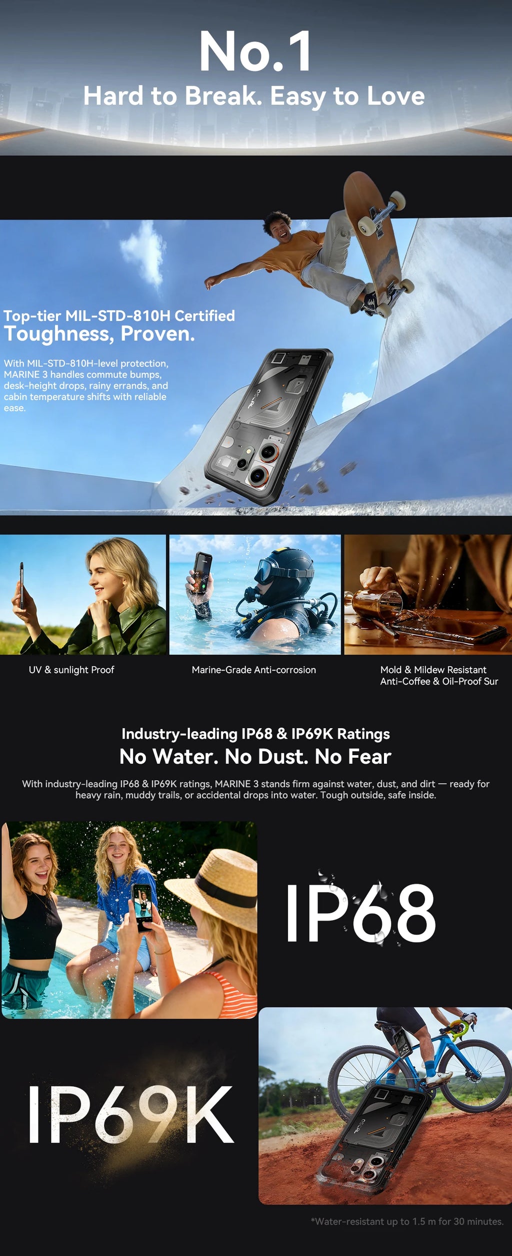 Blackview OSCAL MARINE 3 Rugged Smartphone 6.56" HD 90Hz Display Helio G81 13MP+16MP Camera 5000mAh Battery Android 16 Mobile