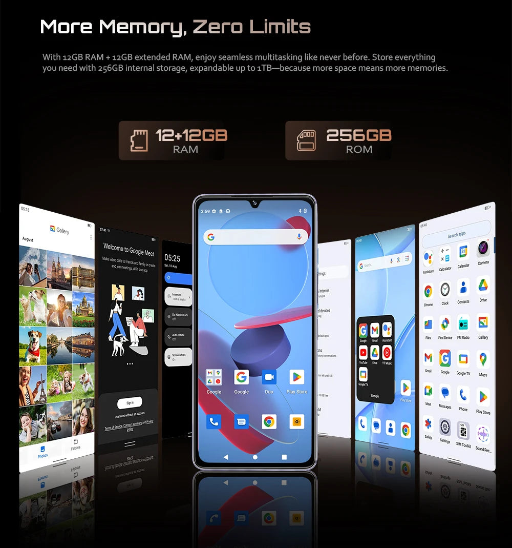 Cubot Android Smartphone P90, G100 Octa-core, 2.2GHz, Dual Speakers, 24GB+256GB, 6.88" 120Hz Screen, 64MP, 5100mAh,NFC, 4G Phone