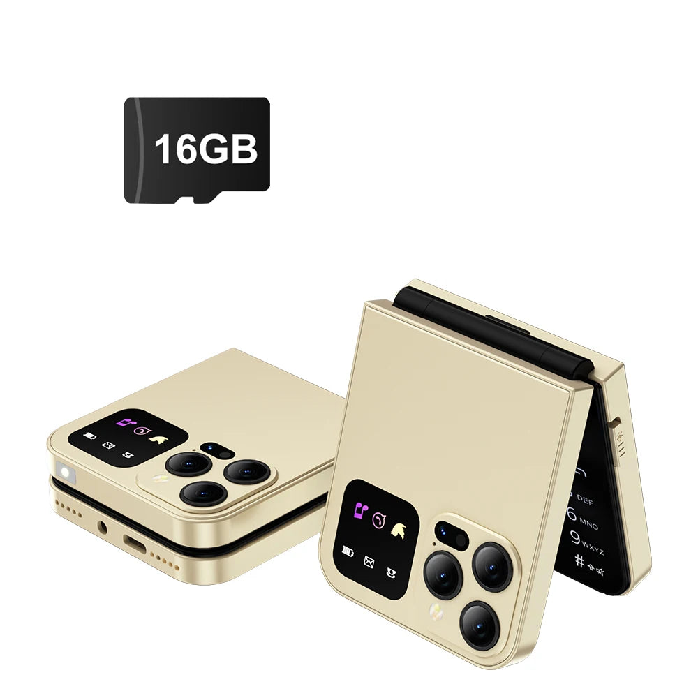 SERVO A50 Pro Flip Phone Dual SIM Card GSM Electric Torch Automatic Call Recording 2.4 Inch Screen Foldable Mobile Phones Type-C