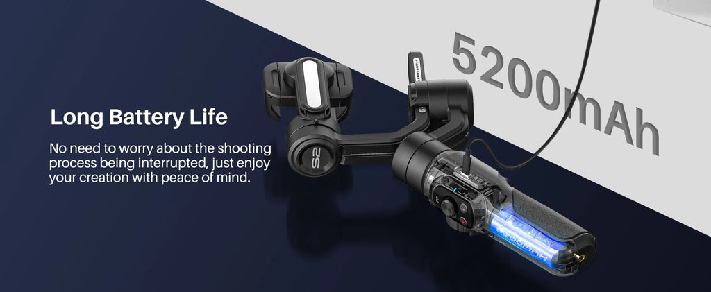 AOCHUAN Smart S2 Smartphone Gimbal Stabilizer with microphone Professional 3-axis Stabilizer For ipohne and Android Smartphone