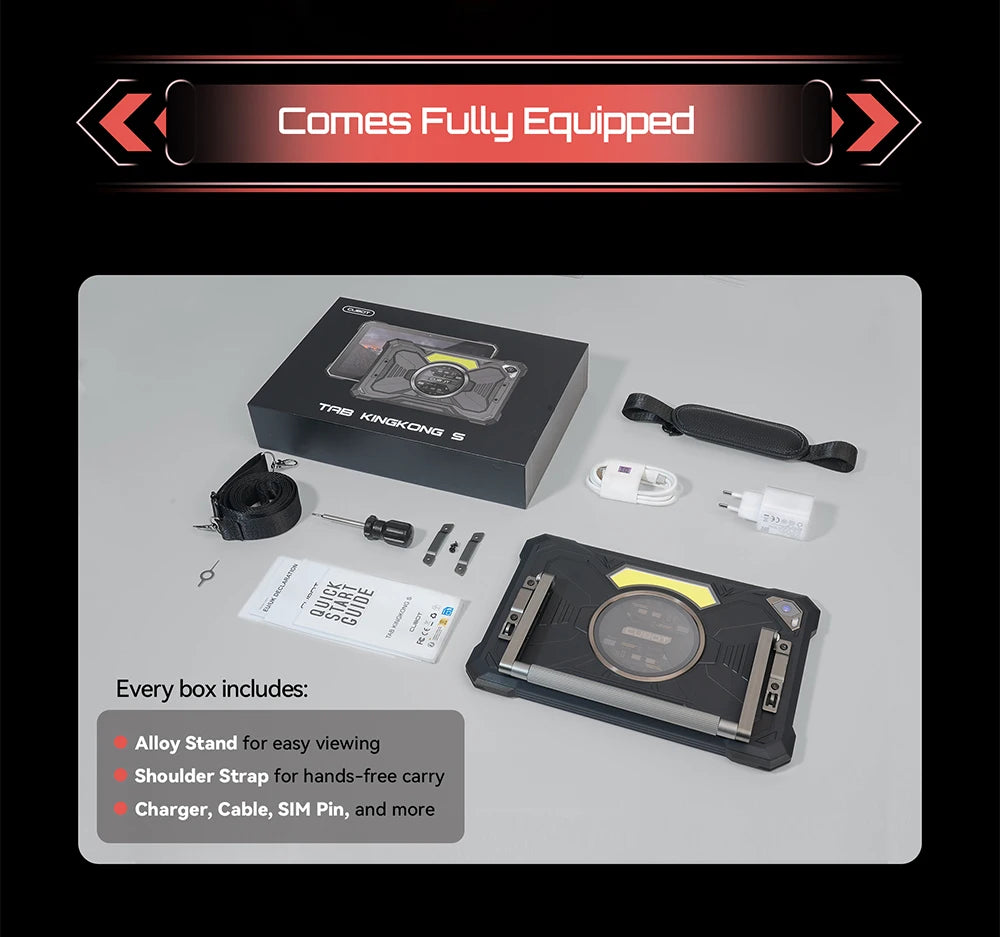 Tablet Android 15 Cubot TAB KingKong S, 15300 mAh Battery, 16GB(6+10), 256GB, 10.1-Inch 90Hz Display, Camping Light, 48MP Camera