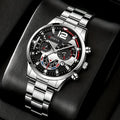 4pcs fashionable men's quartz watch - stainless steel strap, round zinc alloy case, electronic sports