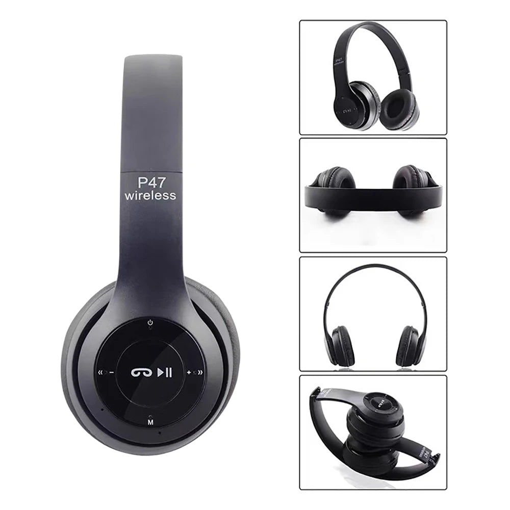 P47 Wireless Bluetooth Headphone With Microphone Foldable Headsets Bass HiFi Sound Music Stereo Earphone For Smart Phone TV Game