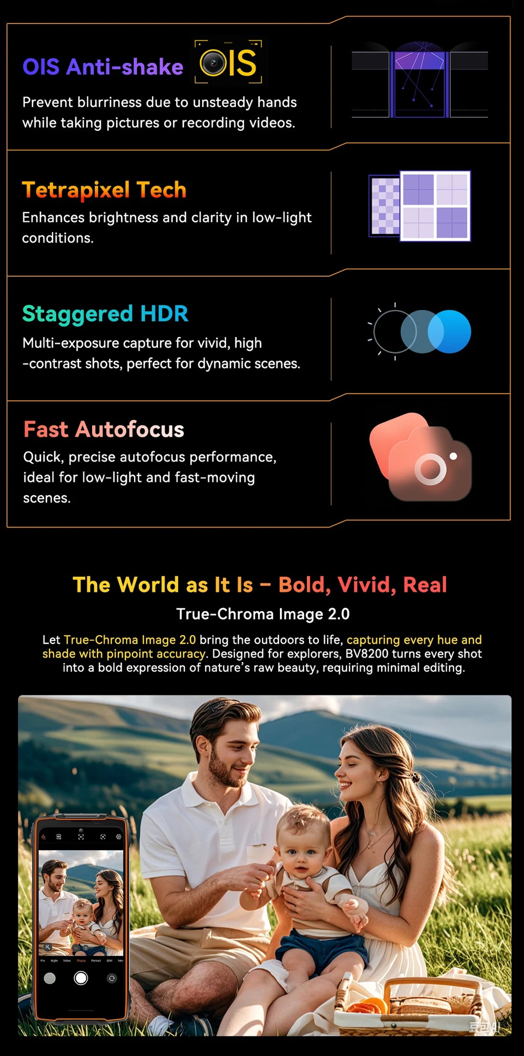 【World premiere】Blackview BV8200  Rugged phone 6.5" 2.4K 120Hz Display Helio G100 12GB 256GB NFC Flashlight Android 14 CellPhone