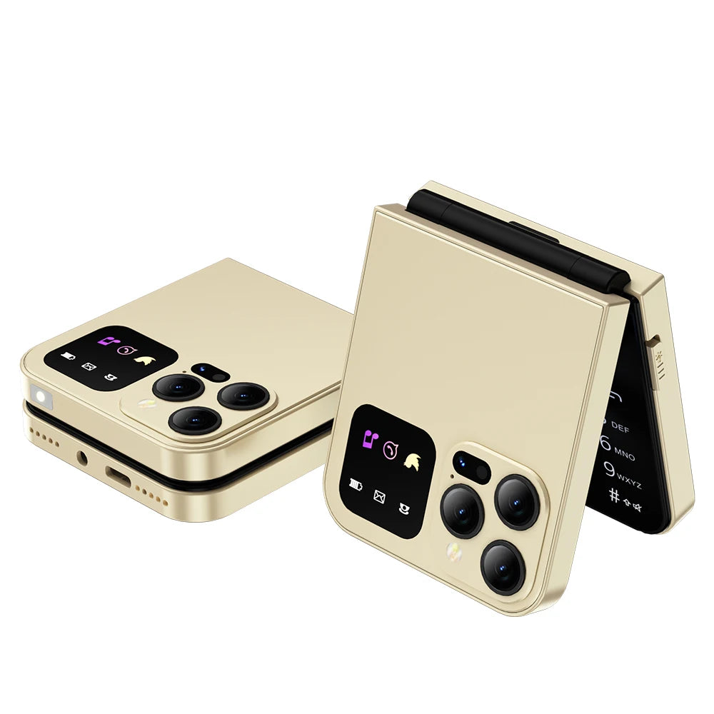 SERVO A50 Pro Flip Phone Dual SIM Card GSM Electric Torch Automatic Call Recording 2.4 Inch Screen Foldable Mobile Phones Type-C