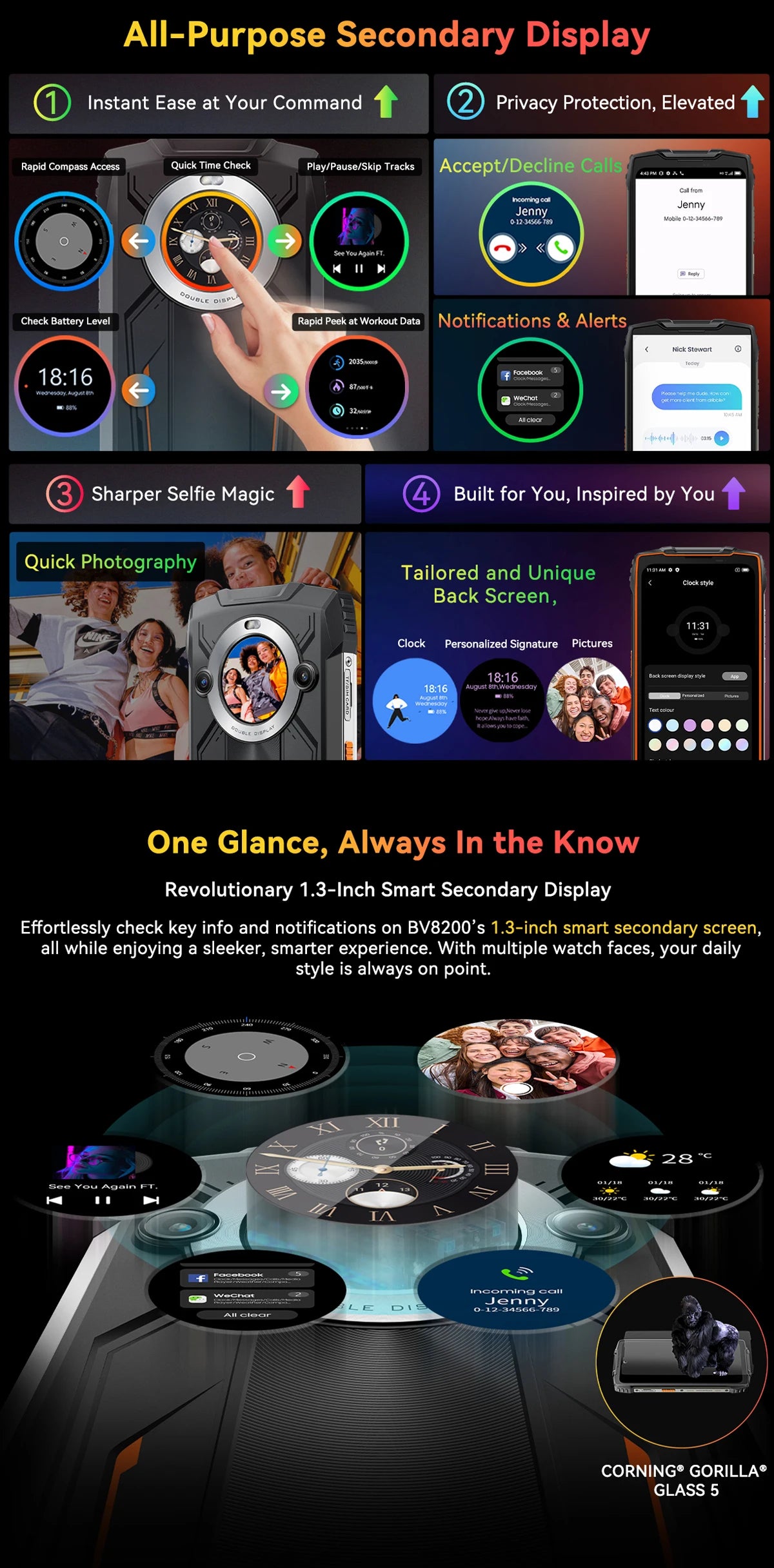 【World premiere】Blackview BV8200  Rugged phone 6.5" 2.4K 120Hz Display Helio G100 12GB 256GB NFC Flashlight Android 14 CellPhone