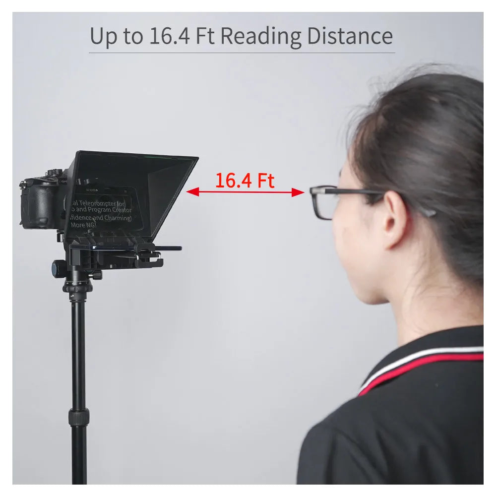 FEELWORLD Mini Teleprompter TP2A 8 inch Portable Supports Under 8"  Smartphone Tablet Prompting Smartphone DSLR Camera Bluetooth