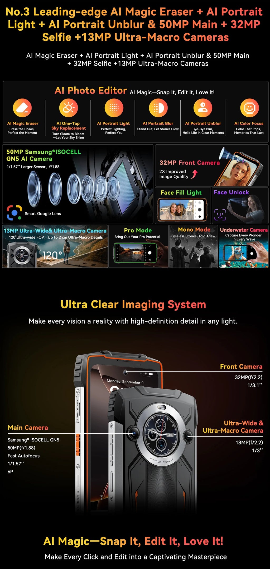 【World premiere】Blackview BV8200  Rugged phone 6.5" 2.4K 120Hz Display Helio G100 12GB 256GB NFC Flashlight Android 14 CellPhone