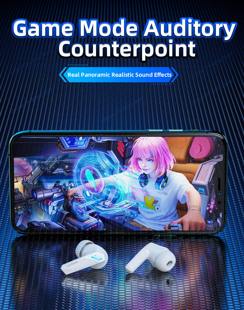 Lenovo GM2 Pro TWS Wireless HIFI Stereo Headset Low Latency Headphones Gaming Music Dual Mode Earbuds Music Sport Headset