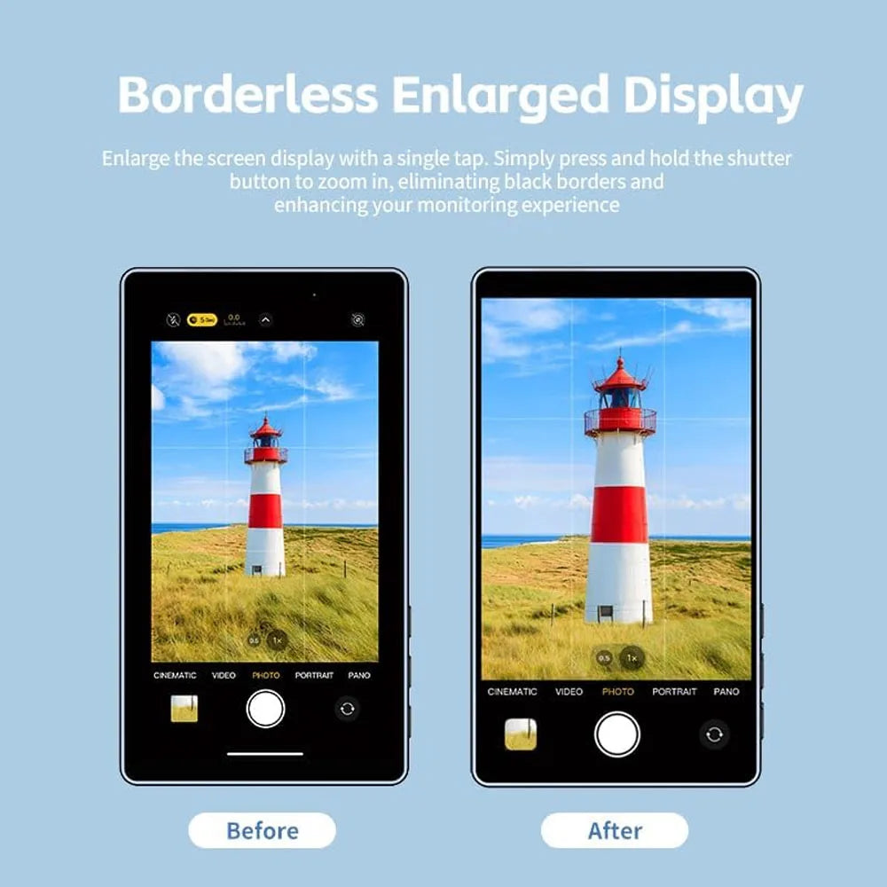 Wireless Vlog Mobile Magnetic Selfie Screen Using Phone Rear Camera for Selfie Vlog or Live Stream Magnetic Monitor Screen